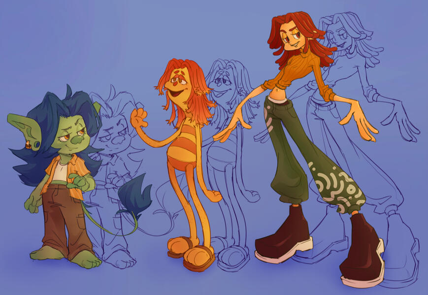 cleaned sketch with colour